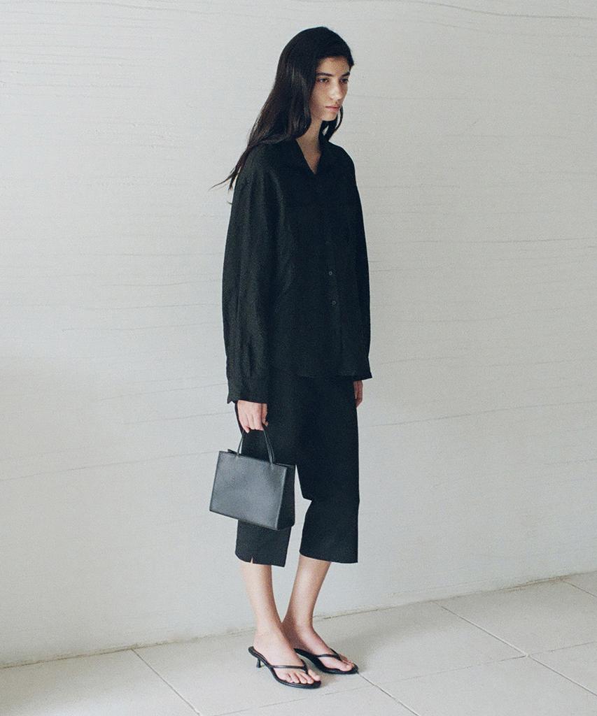 Beullaengkeulumumeon Raw Linen Pocket Shirt_Black