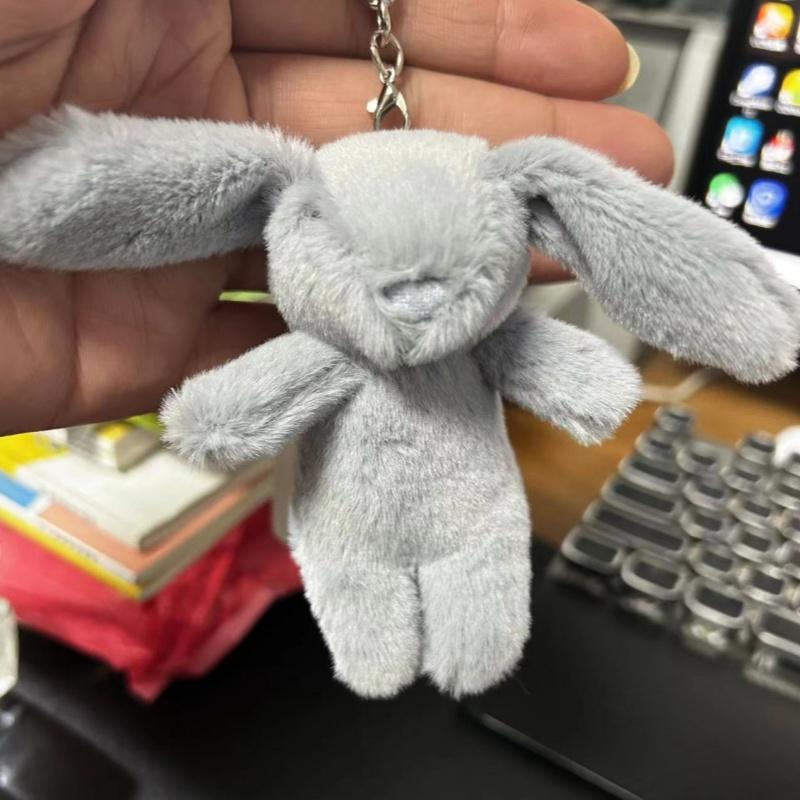Stuffed Animals Cute Cartoon Rabbit Keychain Trinket Toy Girl Bag Car Keychain Mobile Phone Pendant Jewelry Easter Gift