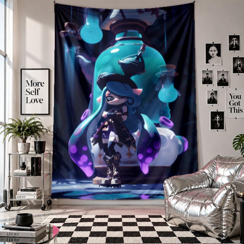 Wall TapestrySplatoon Art Hanging Cloth Decorative Background Cover for Room Decoration