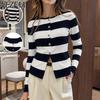 Women's Fashion Casual Fall Winter Stripe Print Long Sleeve O-Neck Sweaters