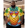 Summer Creative Fun Fruits Food 3D Printed Short Sleeved T-shirt Fashionable Comfortable Soft Breathable Large Loose Mens Plus Size Round Neck T-shirt