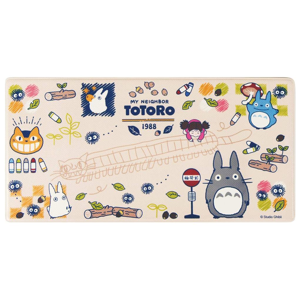 Senko My Neighbor Totoro Drawing Wipeable PVC Kitchen 45 x 60604 Mat, Approx. 90cm, Beige, Character Totoro, Ghibli,