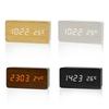 Digital Alarm Clock Wooden LED Table Clock with Temperature for Bedroom Office Travel Desk Decorations