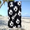 Custom Soccer Beach Towel Personalized Name Football Microfiber Bath Towel 160x80cm Soft Quick Dry Swimming Pool