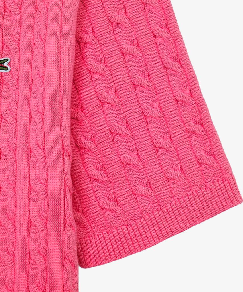 Lacoste Women'S Cable Short Sleeve Polo Cardigan Af280E-56G Glh