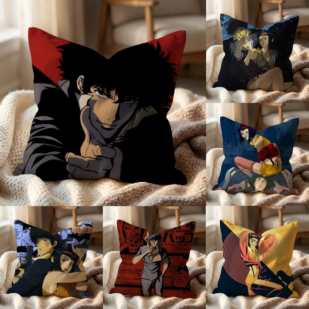 C-Cowboy Bebop Cushion Cover Multi-Scene Pillow Cover for Home & Car - Reversible, Soft & Durable for Daily Use