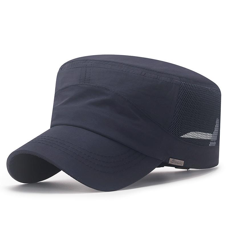 Summer Men's Hats Outdoor Quick-drying Mesh Breathable and Sun-protective Flat Top Hats Lightweight Fabric Sunshade Baseball Hats