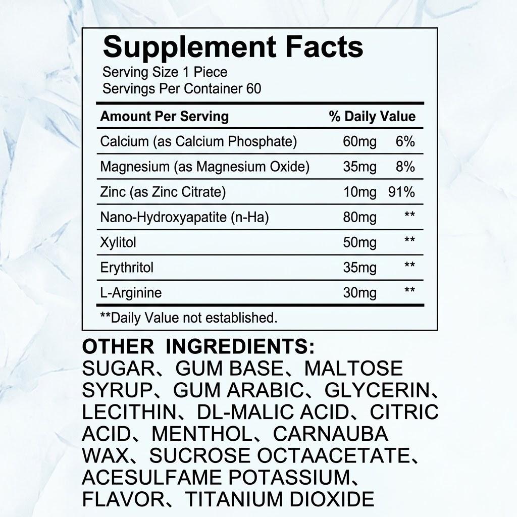 Scandi Gum Gumă de Mestecat Albire Naturală – Reîmprospător al Respirației Mentă Proaspătă și Îngrijire cu Puține Calorii (60 buc)