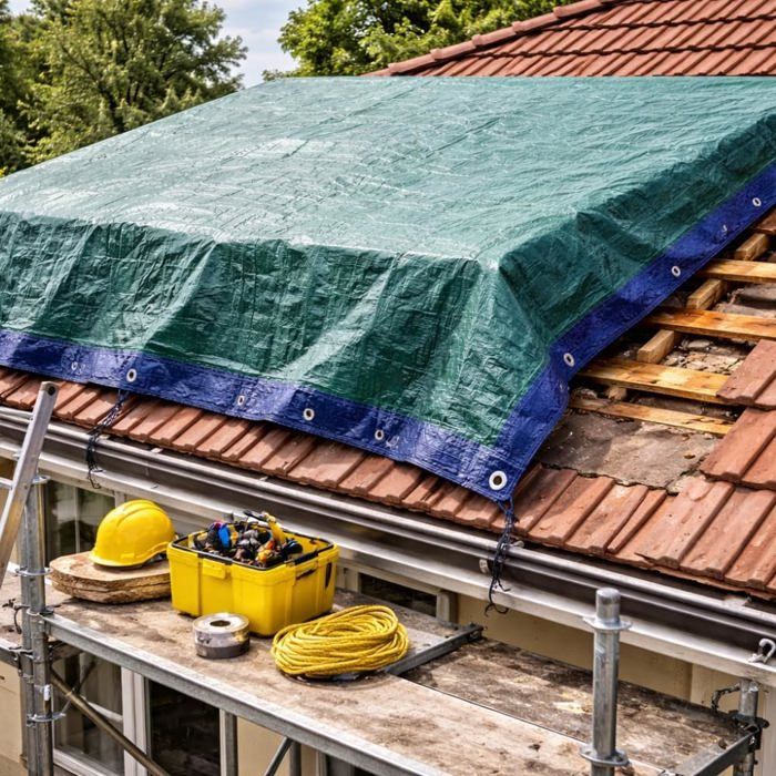 Bâche à Bois Tissée 1,5 x 6 m – 60g/m² – Polyéthylène Double Face, Coins Renforcés et Œillets Métalliques