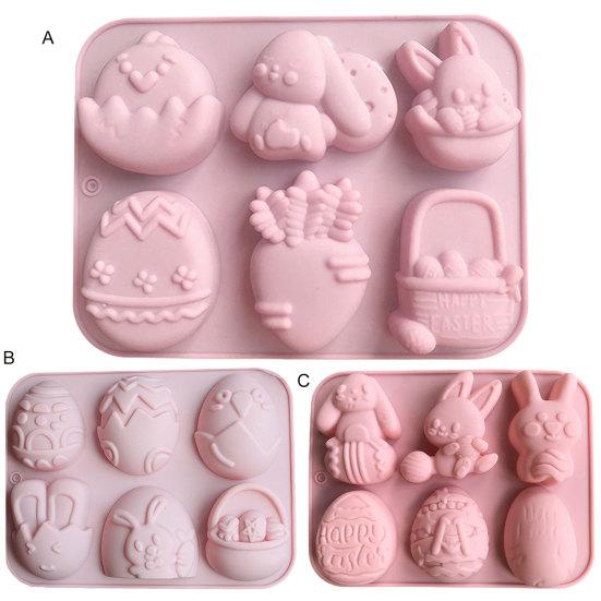 Easter Bunny Silicone Mold 3D Egg Chocolate Mould Food Grade BPA Free Heat-Resistant Jelly Pudding Mold