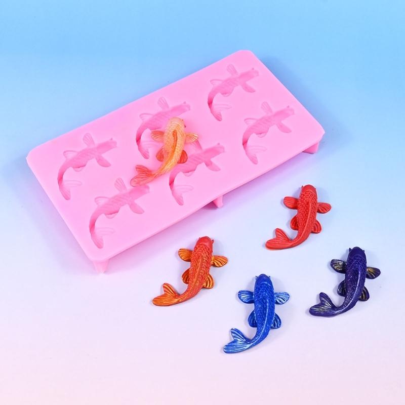 Moule à Chocolat Poisson en Silicone de Qualité Alimentaire avec 6 Cavités Outil de Cuisson de Cuisine Idéal Pour Bonbons Gelées et Artisanat de Boulangerie