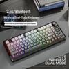 Wolf M75 Wireless Dual-Mode Color-Blocking Luminous Keyboard with Gradient Spherical PBT Keycaps and Display Screen