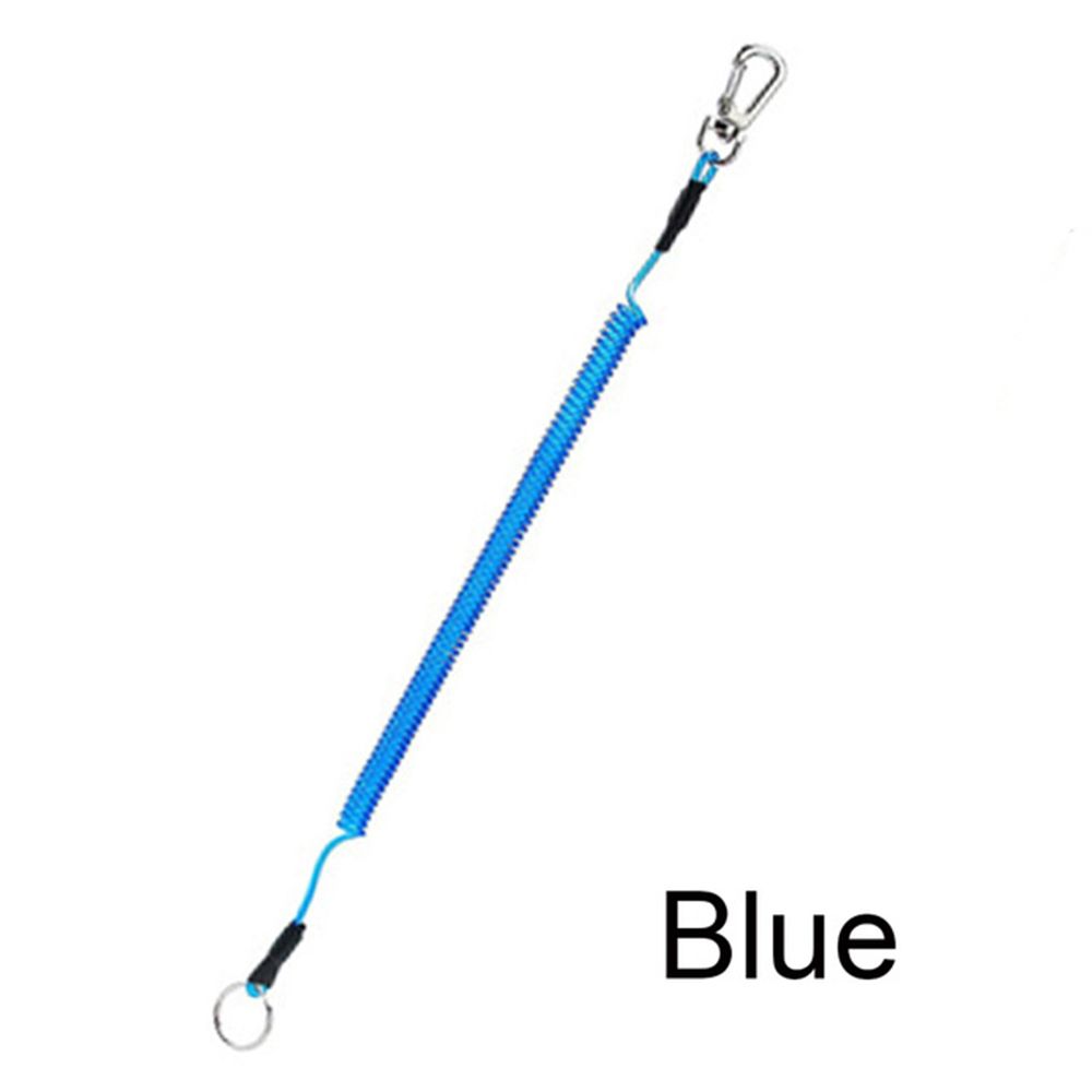 Wire Fishing Accessories Secure Buckle Lock Elastic Keychain Lanyard Spring Rope Fishing String