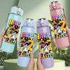 1PC Happy Easter Graffiti Cartoon Print 750ml Color Plastic Sports Water Bottle Leakproof Flip Straw Lid Suitable for Sports Office Home Use