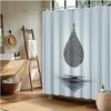 Fingerprint Pattern Shower Curtain - Water Drop Digital Art, Modern Black & White Polyester,Contemporary Bath Decor