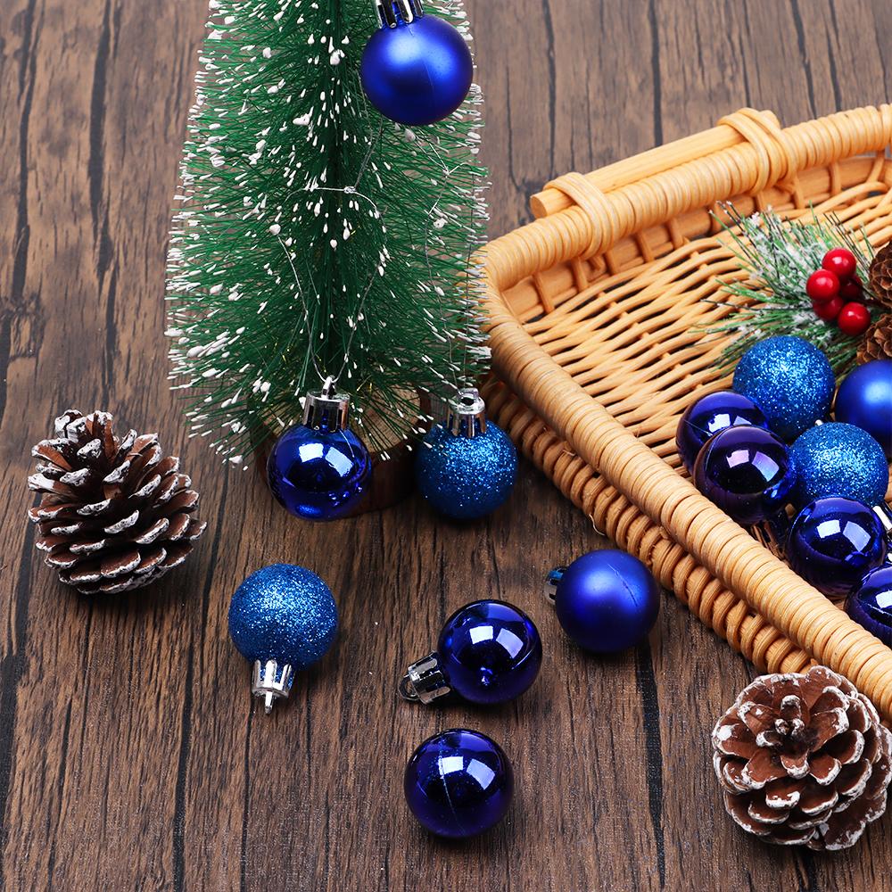 24pcs 3cm Plastic Home Decor Crafts Drop Pendant Xmas Hanging Ball Bauble Christmas Tree Decoration