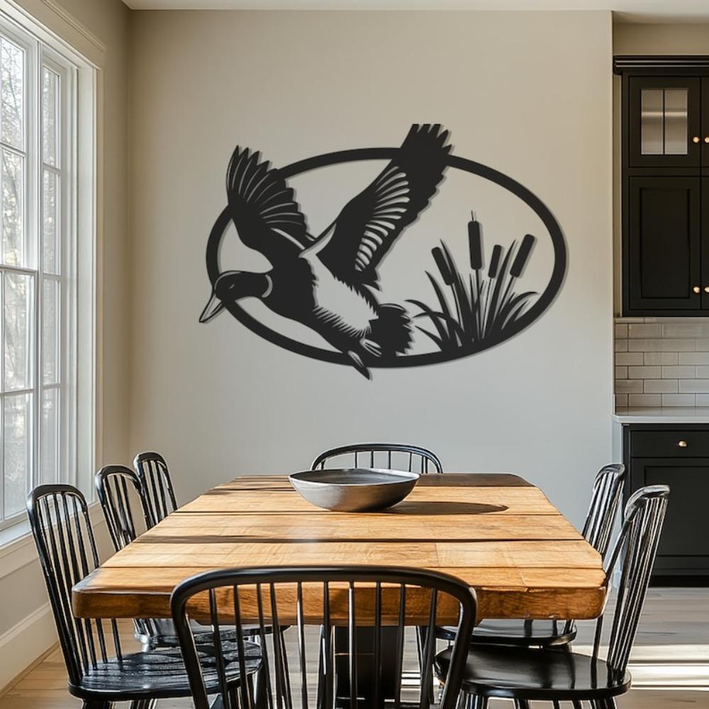 Flying Duck Metal Wall Art Farmhouse Wildlife Decor Nature Hanging Metal Sculpture Gift