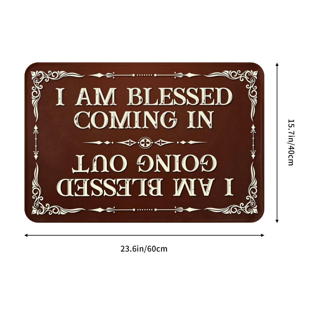 Vintage I Am Blessed Indoor Or Outdoor Doormat Mat Anti-Slip  Bathroom Kitchen Toilet Rug Carpet 40*60cm