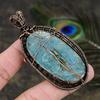 Tibetan Turquoise Gemstone Copper Wire Wrap Jewelry Pendant 3.11