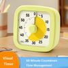 60-Minute Visual Timer Visualization Self-discipline Countdown Timer Square Loud Kitchen Cooking Timer Students Learning