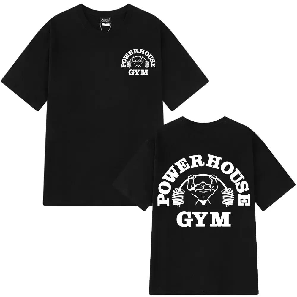 Powerhouse Gym Logo Graphic T Shirts Unisex Wounisex Olympia Fitness Short Sleeve Tshirts Summer Pure Cotton Vintage Unisex Tshirt Tops