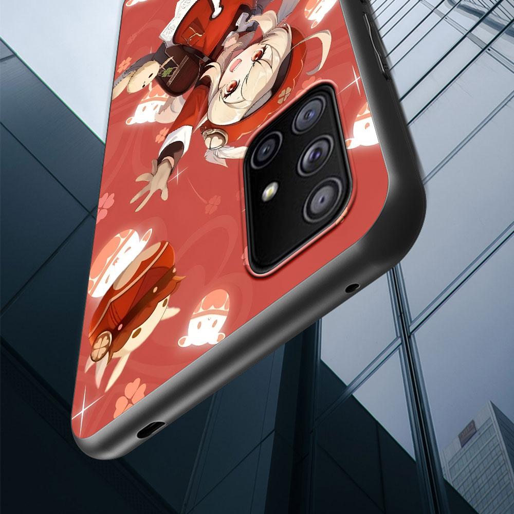 Coque Genshin Impact Klee pour Samsung Galaxy S23 S21 S20 FE S24 S22 Ultra S10 S10e S9 Plus Bumper Coque de téléphone souple en TPU noir