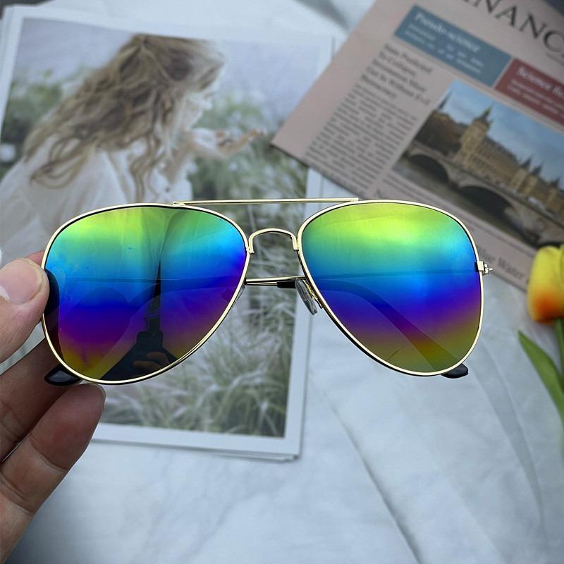 Latest Stylish Male Sunglasses Aviator Classic Driving Sun Eyewear Alloy Metal Frame Mirror Leisure Fishing Male/women Eyeglass UV Protection 400