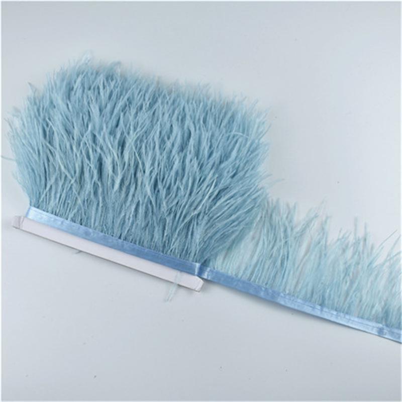 10 Mètres Plumes d'Autruche Colorées sur Passepoil Ruban 8-10 cm Franges de Jupe sur Bande Garnitures Plumes d'Autruche Garnitures de Couture Décoration