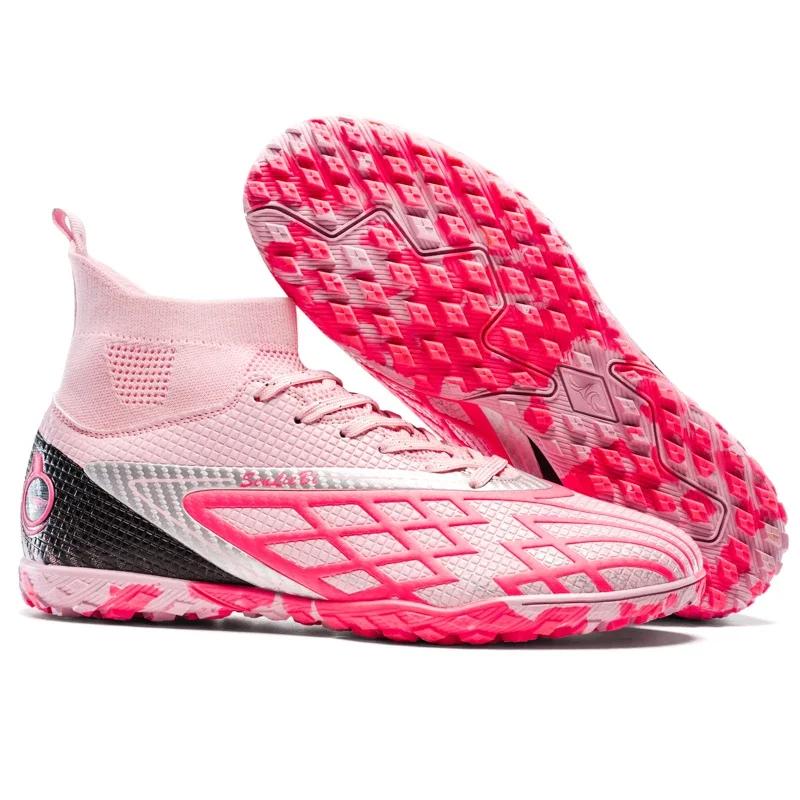 Men Outdoor Football Shoes Training Indoor Soccer Boots Long Spikes Adult Kids Sneakers Non Slip Training Unisex Sport Footwear