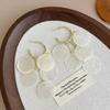 Petal Drop Tassel Earrings White/Gold Dangle Earrings Korean Shell Dangle Earrings  Beach