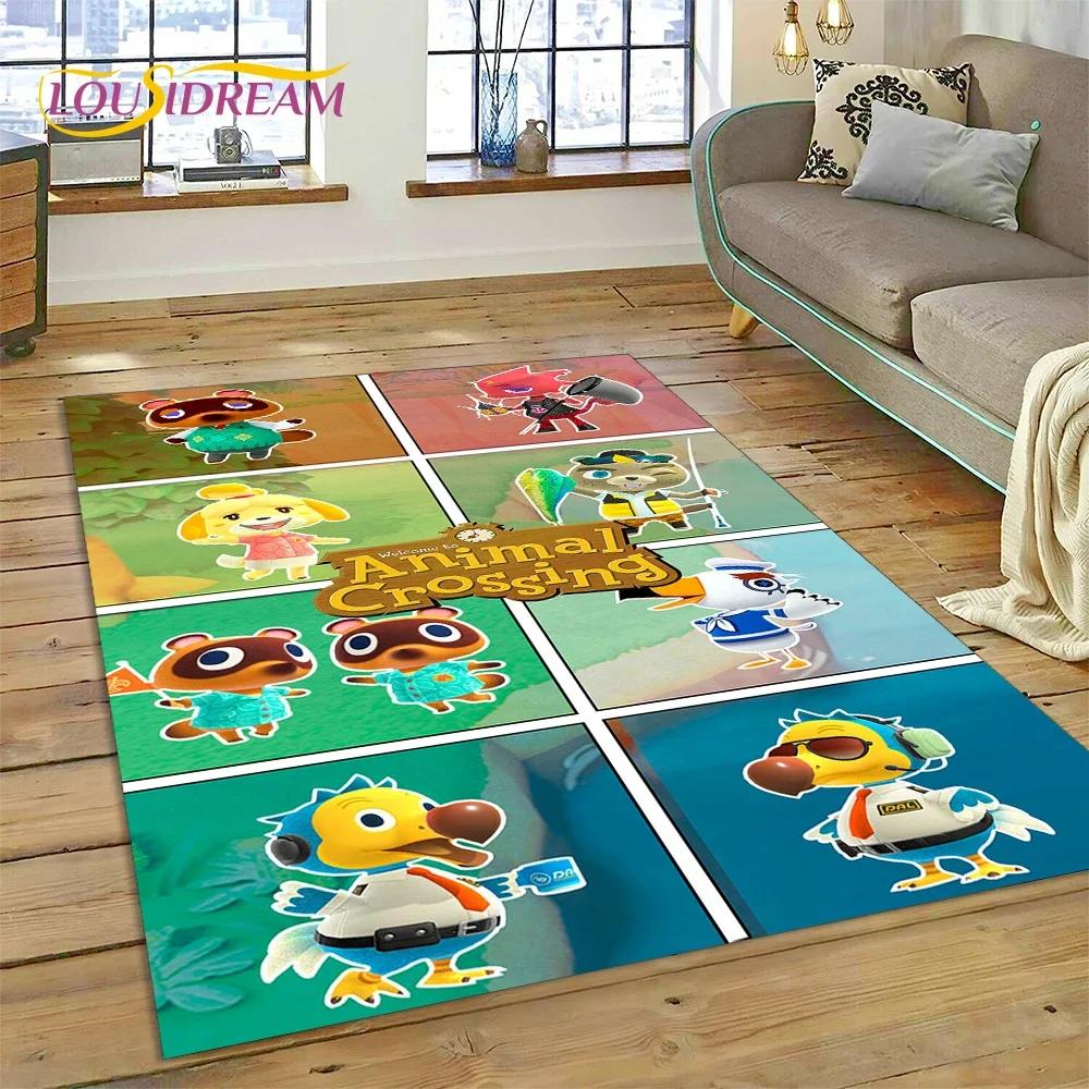 Schattig Animal Crossing New Horizons Cartoon Tapijt Vloerkleed voor Slaapkamer Woonkamer Huis Sofa Decoratie, Kinderspel Grote Decoratie Vloermat