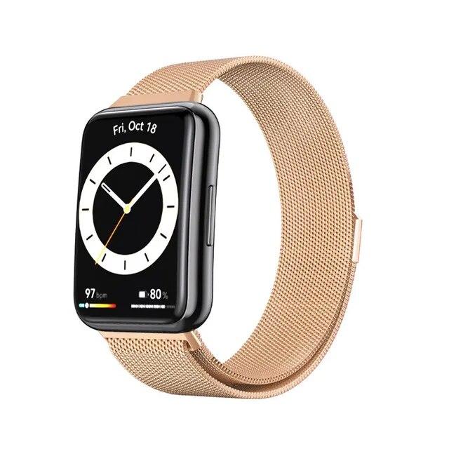 Magnetic Loop Band For Huawei Watch Fit 2 Strap Accessories Stainless Steel Belt Bracelet For Huawei Watch Fit Metal Wristbands
