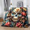 1pc Day of the Dead Design Blanket  Soft & Cozy, Perfect Gift for Any Occasion,Living Room, Travel, Camping, Car Blankets