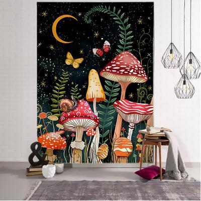 Cartoon Schnecke Pilz Wandteppich Wandbehang Sternenhimmel Psychedelisch Hexerei Hippie Tapiz Ästhetische Zimmerdekoration