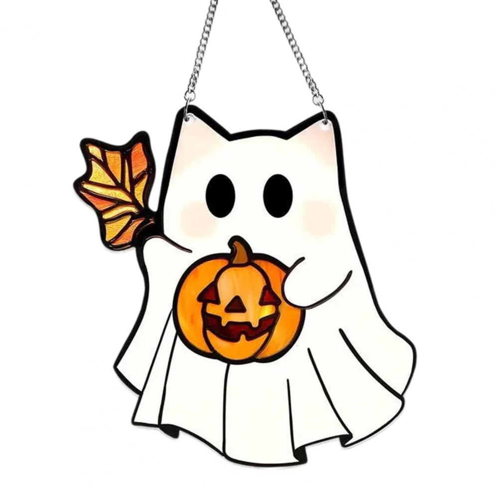 Spook raamdecoratie, Halloween spook lampenkap, schattige spook raamdecoratie set voor Halloween, gebeitst