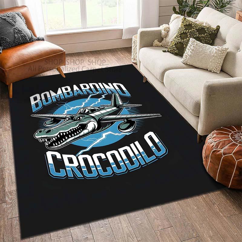 1PC Funny Virtual Italian Brainrot Pattern Carpet for Living Room Bedroom Sofa Home Decor Non-slip Floor Mat Luxury Gifts