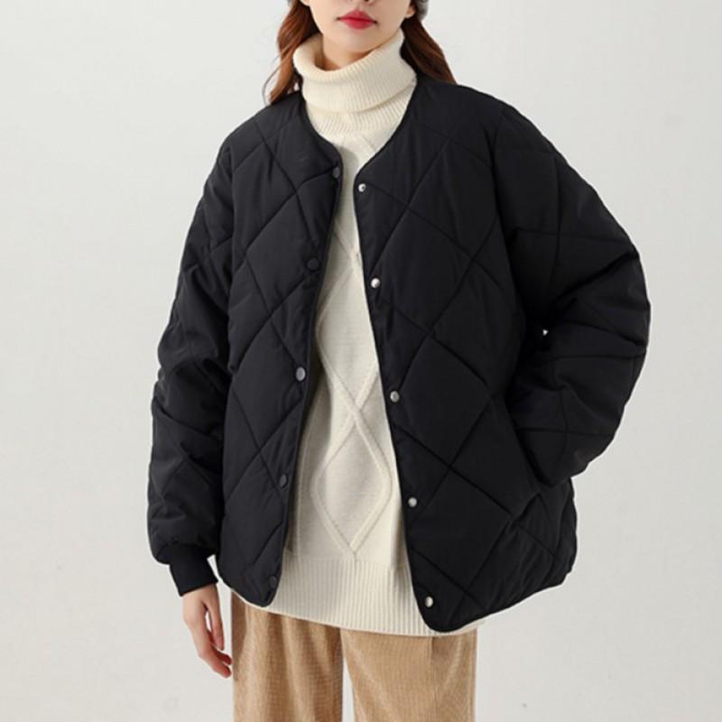 Dames Lichtgewicht Geknoopte Katoenen Pufferjas Winterjas Casual Kantoor Kleding Korte Lengte Warme Bovenkleding