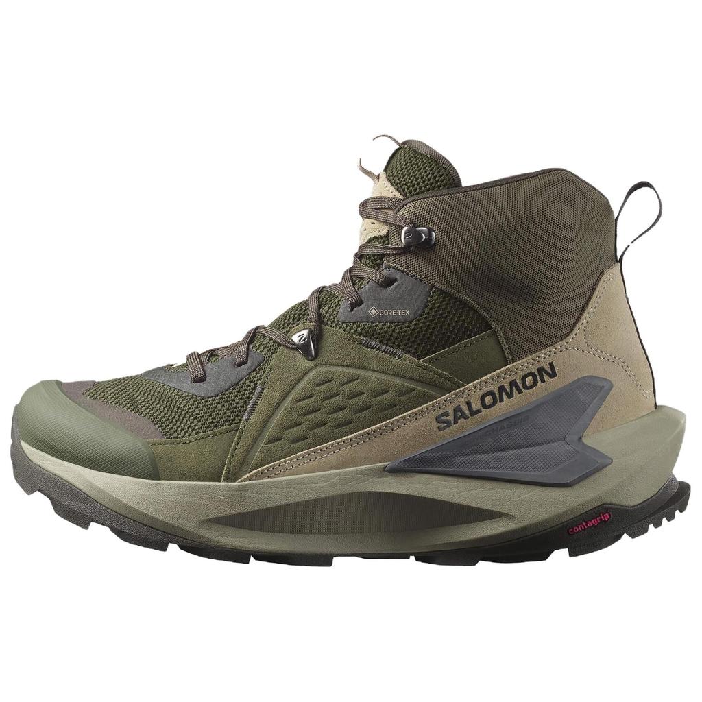 SALOMON Elixir Wear-Resistant Slip-Resistant Short Outdoor Boots Men's Dark Green Sneakers L47697800