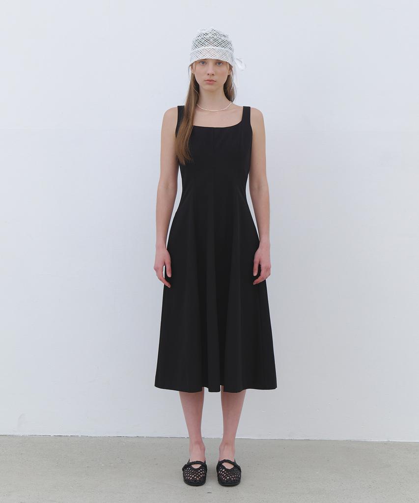 Cluny Modern Bustier Long Sleeveless Dress - Black