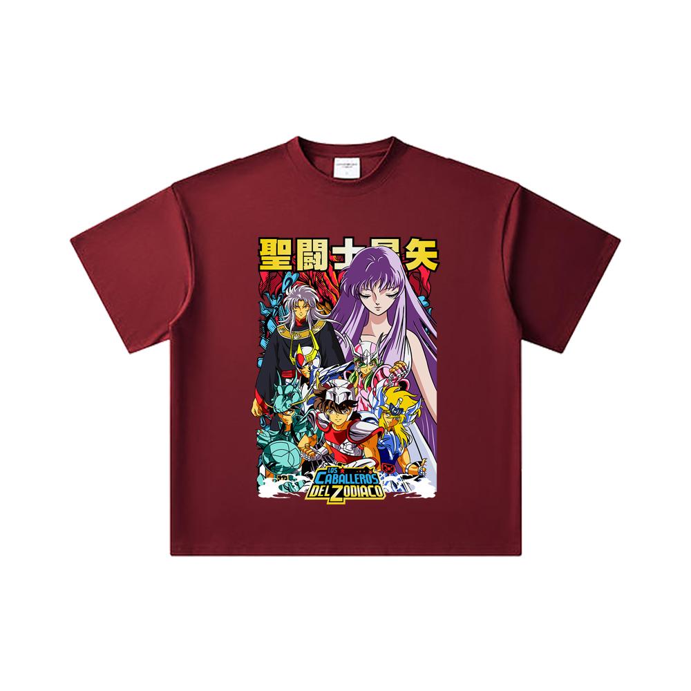 260 GSM Double Yarn 32 Count 100% Cotton Saint Seiya V2 Print Unisex Heavy Cotton T Shirt… More
