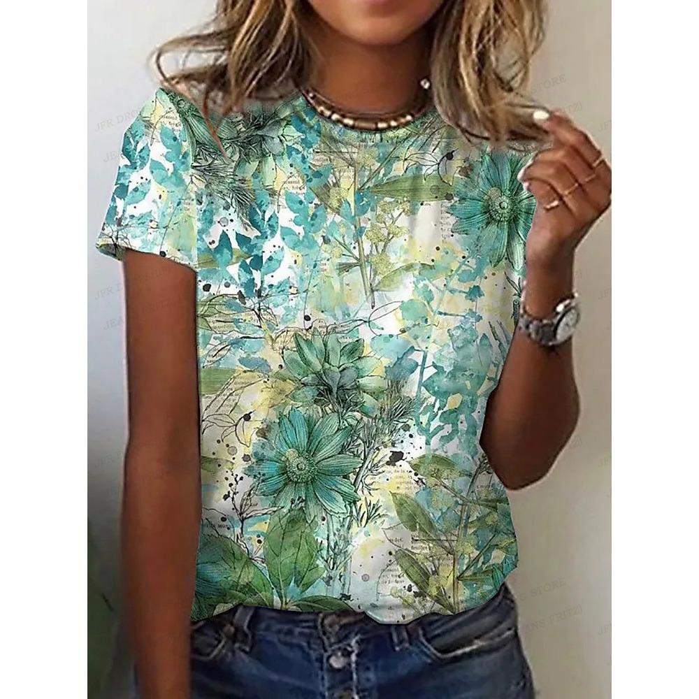 Summer Luxury Golden 3d Print Fashion T-shirts Short Sleeve Tops Tees Oversized Tshirt Starry Clothing Women's Tops