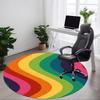 1pc Rainbow Waves Chair Carpet for Office, Round Non-Slip Durable Large Size Office Carpet, Suitable for Office, Beautiful Decoration