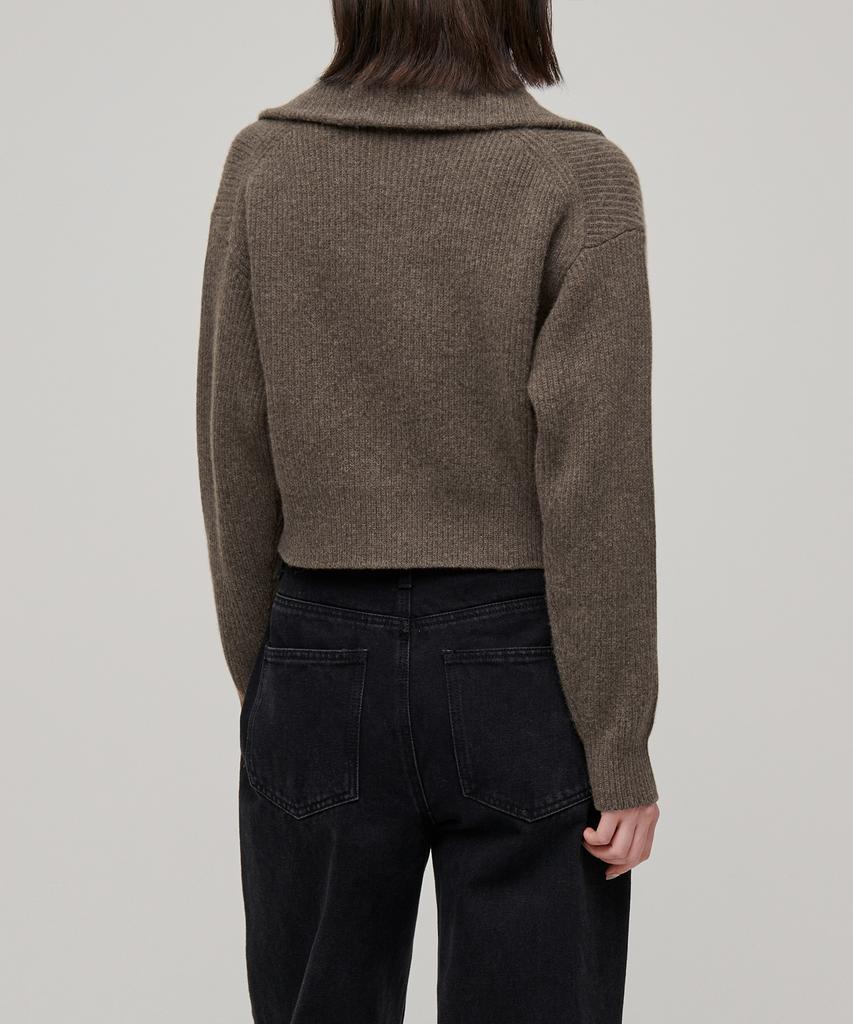 MUSINSA STANDARD WOMAN Women'S Lambswool Ribbed Knit Half Zip [Mocha Brown]