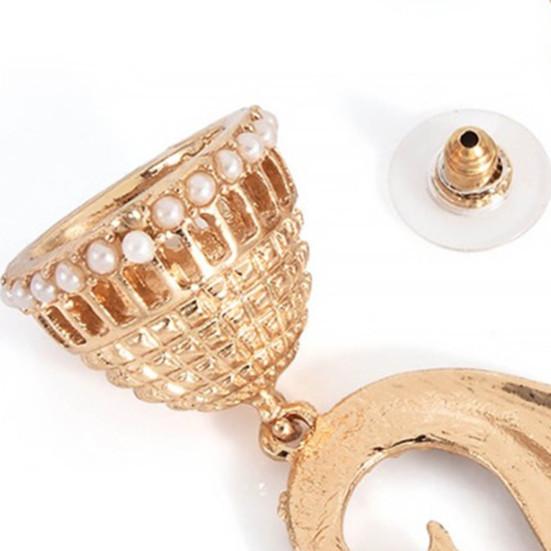 1 Pair Dangle Earrings Peacock Lantern Women All Match Faux Pearls Stud Earrings Jewelry