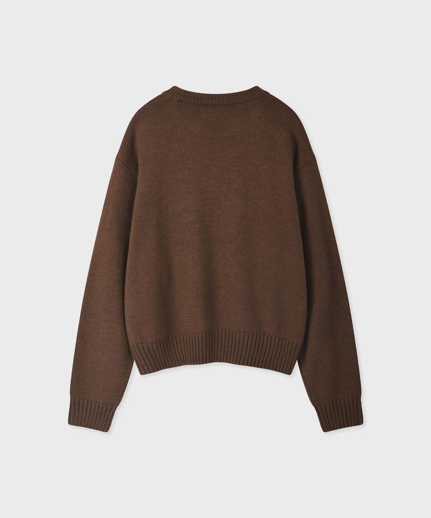 FALLETT Drawing Flower Knit Brown