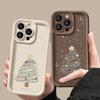 iPhone 17 16 Pro 15 14 Plus 13 12 11 Pro Max Xs Xr 8 7 için Şeker Rengi Tpu Yumuşak Kılıf Karikatür Noel Ağacı Desenli Darbeye Dayanıklı Lens Koruma Kılıfı