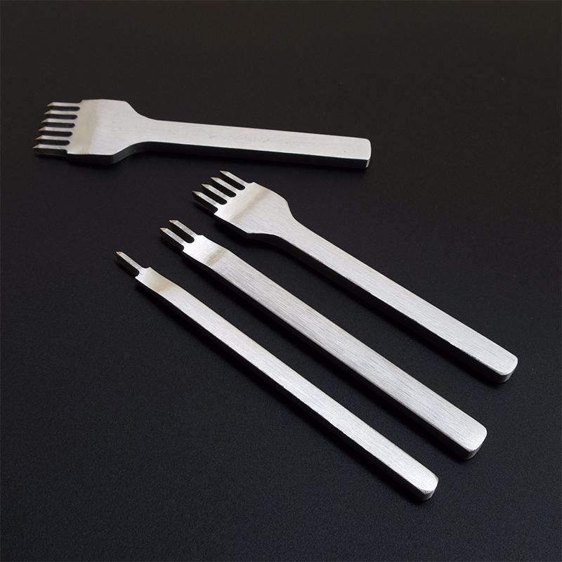 Ensemble d'outils de poinçonnage de trous d'artisanat du cuir, ciseau de trou en acier inoxydable, gravure de laçage, couture, outils de poinçonnage d'espacement