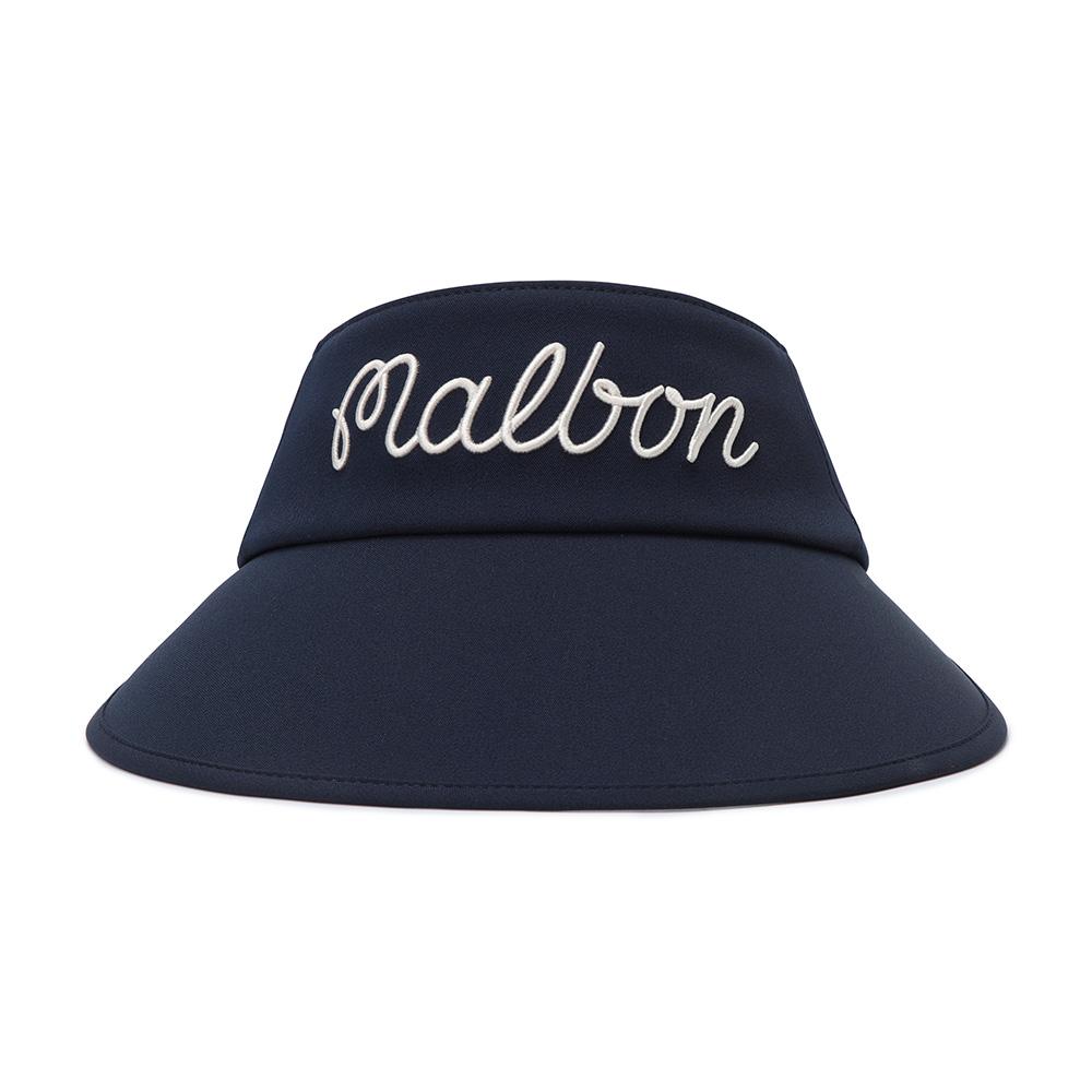 MALBON GOLF Malbon Logo Wide-Brimmed Visor Navy (Woman)