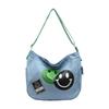 Denim Shoulder Crossbody Shoulder With Smile Denim [DIVA Rose] Bag, Women's Bag, Bag, Bag, Zipper, Cute, Stylish, (Green)