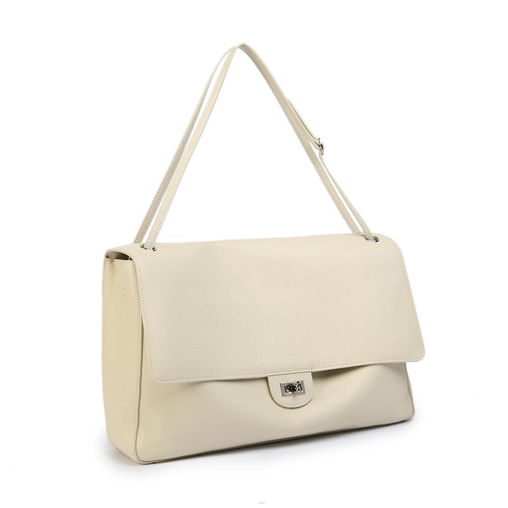 High-end and Elegant Single-shoulder Underarm Handbag Made of Genuine Leather, Women's Bag with A Flap Closure